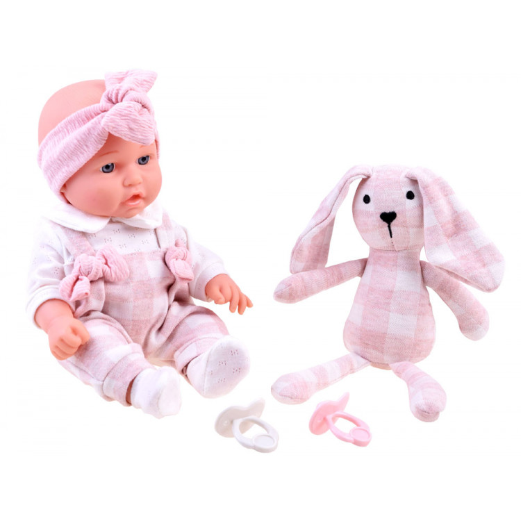 Bábika s plyšovým zajačikom – ružová